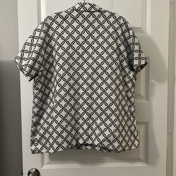 Coldwater creek geo design short sleeve blazer SZ 20-22 black & white work wear - Picture 10 of 14